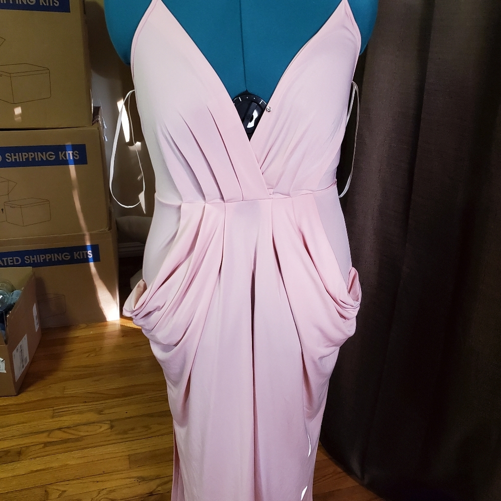 BCBGeneration Sleeveless Midi Dress with Pockets, light pink, women's M, NWT